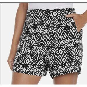 Wildfox Women’s Shorts, S, Black White Print, 5” Inseam, Elastic Waist, Pockets.